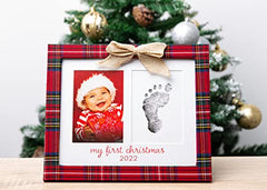 Kate & Milo Plaid Print Keepsake Holiday Frame Photo Frame, Baby’s First Christmas Picture Frame, My First Christmas 2021