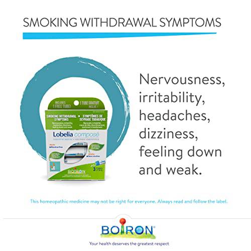 Boiron Lobelia Compose, Homeopathic medicine for the relief of smoking withdrawal symptoms. 3 Tubes