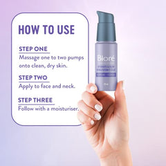 Biore Hydrate & Glow Serum, Face Serum for Dry, Sensitive Skin, infused with Prebiotics, Hyaluronic Acid and Coconut Water |Dermatologist Tested, Cruelty Free and Fragrance Free (29mL), White