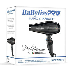 BaBylissPRO Ionic & Nano-Titanium Portofino Hairdryer, Black[Packing may vary]