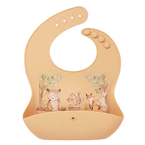 Glitter & Spice Silicone Food Bib - Woodland Dreams