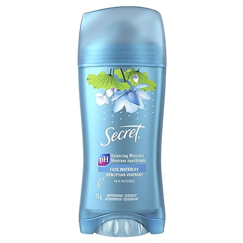 Secret Invisible Solid Antiperspirant and Deodorant, Waterlily Scent, 73 grams