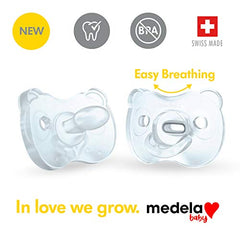 Medela Baby Pacifier | 6-18 Months | Includes Sterilizing Case | 2-Count | Soft Silicone | BPA-Free | Supports Natural Suckling | Blue