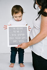 Pearhead 10" x 10" Gray Felt Letterboard Set, Includes 292 White Letters, Perfect Message Board for Home or Rustic Nursery, or use for Baby Announcement