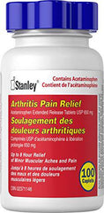 Stanley Pharmaceuticals Arthritis Pain Relief Tablets USP 650 Mg 100 count(packaging might vary)