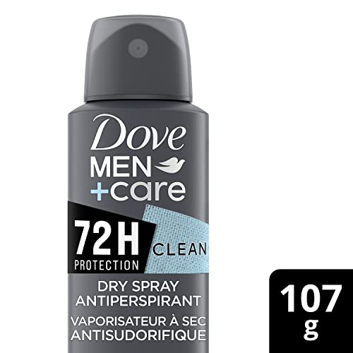 Dove Men+Care Dry Spray Antiperspirant Deodorant for Men Stain Defense Clean 72H Protection Anti White Marks 107 g