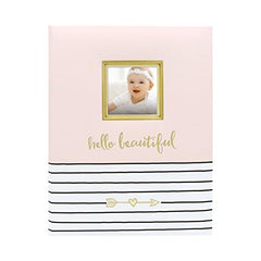 Pearhead Hello Beautiful, First 5 Years Baby Memory Book with Photo Insert, Pink