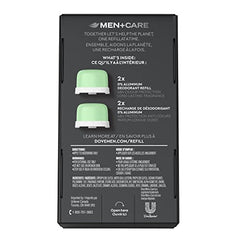 Dove Men+Care Ultimate 0% aluminum Refillable Deodorant Kit for long-lasting freshness Fresh Feel deodorant for men with 48h odour protection 32 g pack of 2