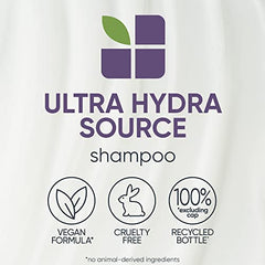 BIOLAGE Shampoo, Ultra HydraSource Hydrating Shampoo for Very Dry Hair, With Aloe, Intensely Moisturizes Hair to Prevent Breakage, Silicone Free,Paraben Free, Vegan, 1000 ML (Packaging May Vary)