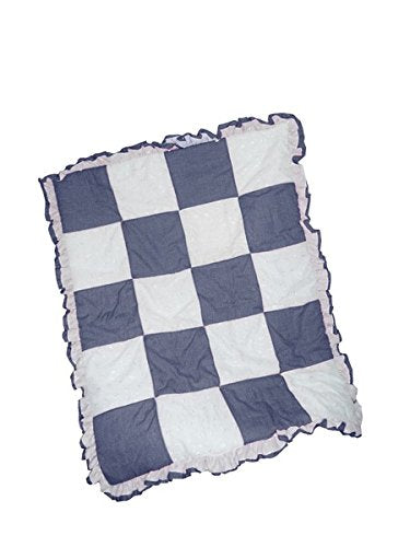 BabyDoll Gingham/Eyelet Patchwork Crib Comforter, Navy