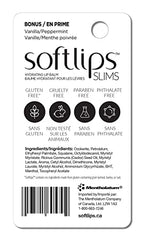 Softlips SLIMS Holiday Peppermint with Bonus French Vanilla Three-Pack - Limited Edition Lip Balm Set with Vitamin E for Nourishing Moisture - Perfect Stocking Stuffer and Holiday Gift