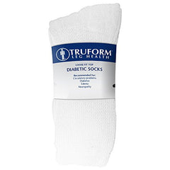 Truform Diabetic Socks for Men and Women, Medical Style Crew Length, Mid Calf Height, 3 Pairs, Tan, X-Large