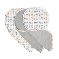 Boppy 100% Cotton Muslin Burp Cloth, Gray Gold Truffles, Coordinating Design, Pack of Three, Soft and Absorbent Burp Cloths with a Curved Shoulder-Stay Shape