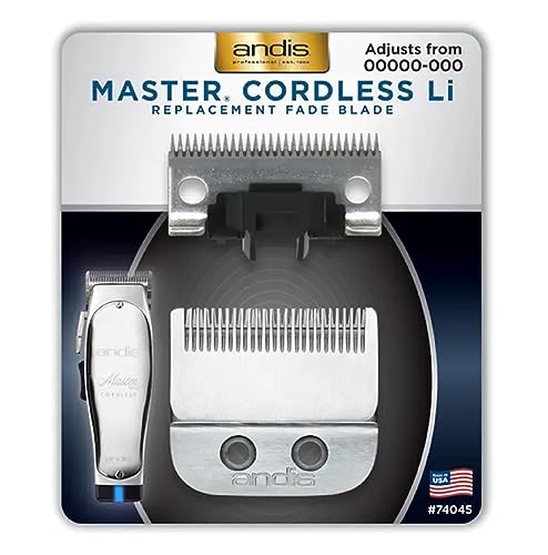 Andis Master Cordless Li Replacement Fade Blade, Carbon Steel Size 00000-000, 1 count, silver