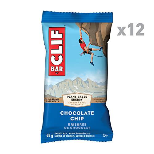 CLIF BAR - Energy Bars - Chocolate Chip - (68 Gram Protein Bars, 12 Count)