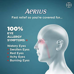 Aerius Allergy Medicine, Fast Relief, 24-Hour, Non-Drowsy, 15 Symptoms, 30 Tablets