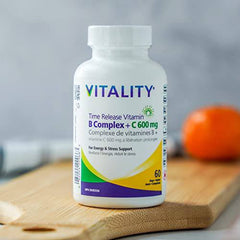 VITALITY Time Release Vitamin B Complex + C 600 mg | 60 Tablets (60 Days)