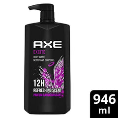 AXE Excite Body Wash with Pump for Men Coconut & Black Pepper Scent Clean + Fired up 946 mL