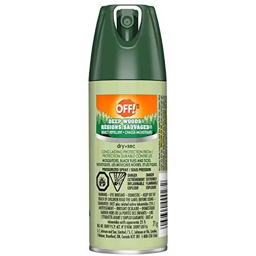 OFF Deep Woods Dry Insect and Mosquito Repellent, Bug Spray for Camping, Bug Repellent Safe for Clothing, 71g, (Packaging May Vary)