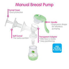 MAM Manual Breast Pump, Portable Breast Pump with Easy Start Anti-Colic Baby Bottle, 1-Count