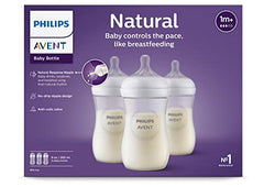 Philips Avent Natural Baby Bottle With Natural Response Nipple, Clear, 9oz, 3 pack, SCY903/03