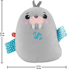 Fisher-Price Chill Vibes Walrus Soother, Take-Along Musical Plush Toy with Calming Vibrations for Infants