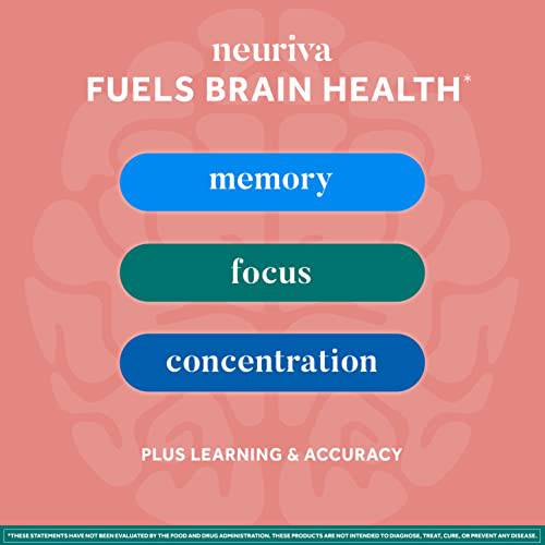 NEURIVA Original Brain Supplement for Memory, Focus & Concentration + Learning & Accuracy with Clinically Tested Nootropics Phosphatidylserine and Neurofactor, Caffeine Free, 50ct Strawberry Gummies