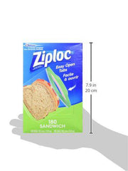 Ziploc Snack and Sandwich Bags for On-The-Go Freshness, Grip 'n Seal Technology for Easier Grip, Open, and Close, 180 Count - Zecoya