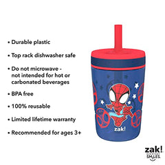 Zak Designs Marvel Spider-Man Kelso Toddler Cups for Travel or at Home, 15oz 2-Pack Durable Plastic Sippy Cups with Leak-Proof Design is Perfect for Kids (Spidey and His Amazing Friends)