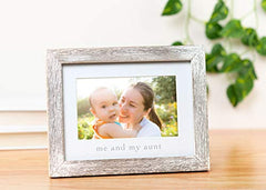 Pearhead Me and My Aunt Photo Frame, Niece or Nephew Family Picture Frame, Gift for Sister or Siblings, Godmother Gift, Baby Keepsake Picture Frame, Nursery Decor, Distressed Gray