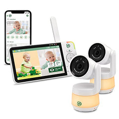 LeapFrog LF925-2HD 1080p WiFi Remote Access 360 Degree Pan & Tilt 2 Camera Video Baby Monitor with 5” High Definition 720p Display, Night Light, Color Night Vision (White) One Size