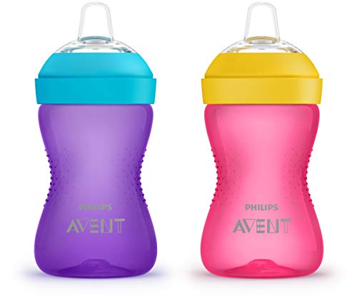 Philips Avent My Grippy Spout Cup, 10oz, 2pk, Pink/Purple, SCF801/22