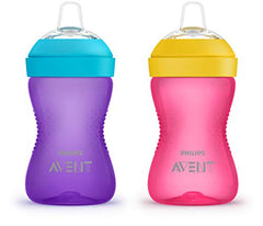 Philips Avent My Grippy Spout Cup, 10oz, 2pk, Pink/Purple, SCF801/22