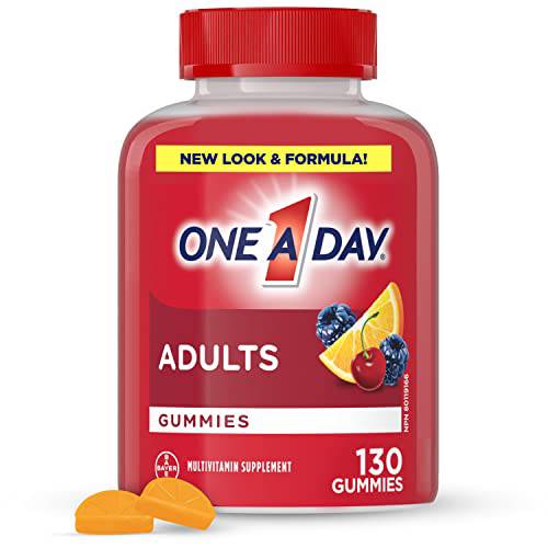 One A Day Adult Multivitamin Gummies - Daily Gummy Multivitamins For Men And Women With Vitamins A, B6, B12, C, D, E, Biotin and Zinc, Supports Immunity And Bone Health, Hair And Nails, 130 Gummies