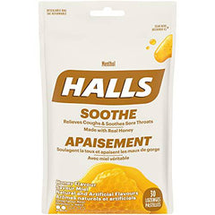 HALLS Menthol Honey Bag, 30 Lozenges