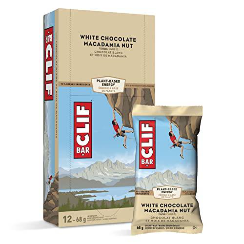 CLIF BAR - Energy Bars - White Chocolate Macadamia Flavour - (68 Gram Protein Bars, 12 Count)