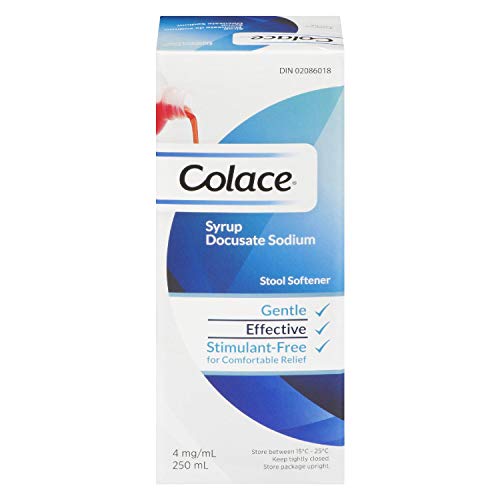 Colace Docusate Sodium Stool Softener Solution - Syrup | Treats Occasional Constipation | 4 Mg/ml | 250 ml