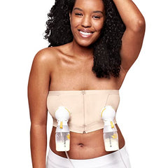 Medela Hands Free Pumping Bustier | Easy Expressing Pumping Bra with Adaptive Stretch for Perfect Fit | Chai Large