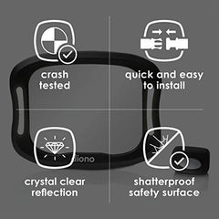 Diono Easy View XXL Baby Car Mirror with Extra Wide View, Safety Car Seat Mirror for Rear Facing Infant with 360 Rotation, LED Night Light, Wide Crystal Clear View, Shatterproof, Crash Tested