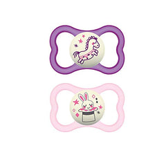 Air Night Pacifiers (2 pack), 6+ Months, Girl