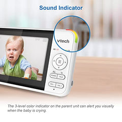 VTech VM924-2 Pan & Tilt Video Baby Monitor with 2 Cameras, 5" LCD Screen, Up to 17 Hrs Video Battery Life(2600 mAh), 1.33x Zoom, Night Vision, Best-in-Class 1000ft Range, Soothing Sounds, 2-Way Talk