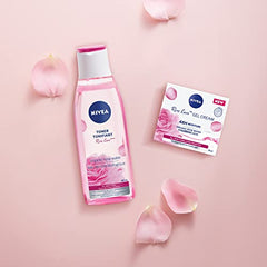 NIVEA Rose Care Gel Cream, 50ml | 48H Moisture for All Skin Types, Rose Water and Hyaluronic Acid Day Cream