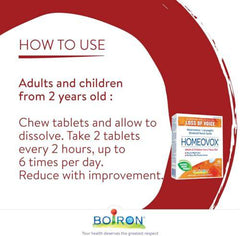 Boiron Homeovox, 60 Tablets, Homeopathic Medicine for hoarseness, loss of voice, laryngitis and strained vocal chords