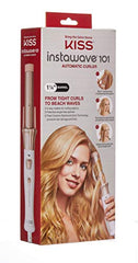 KISS Instawave 101 Automatic Curler - Rotating Curling Iron, 1.25 Inch Pearl Ceramic Tourmaline Barrel Heats Up To 400°, 2 Directional Spinner, Rose Gold Finish, 1.14 Lbs.