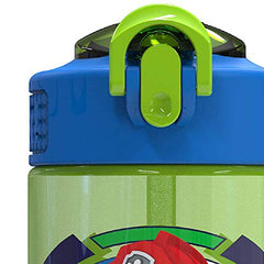 Zak Designs PAW Patrol Kids Water Bottle with Spout Cover and Built-in Carrying Loop, Durable Plastic, Leak-Proof Water Bottle Design for Travel (16 oz, Non-BPA, Marshall)