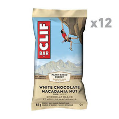 CLIF BAR - Energy Bars - White Chocolate Macadamia Flavour - (68 Gram Protein Bars, 12 Count)