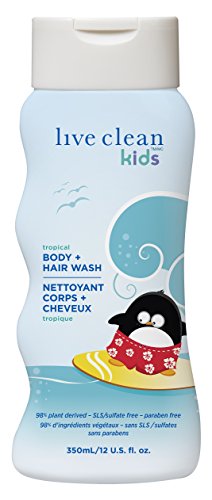 Live Clean Kids Body & Hair Wash, Tropical, 350 mL