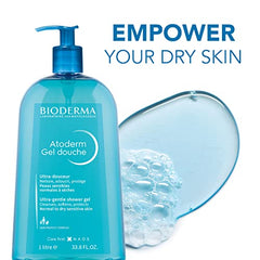 Bioderma - Atoderm - Shower Gel - Moisturizing Body and Face Wash - for Family with Normal to Dry Sensitive Skin - 6.67 fl.oz.