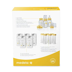 Medela Breastfeeding Gift Set, Complete Breast Milk Storage System; Bottles, Nipples, Travel Caps, Breast Milk Storage Bags, & More; Made Without BPA