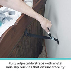 Toddleroo by North States Furniture & TV Straps | Heavy-duty multi-functional straps that help prevent furniture tipping | Baby proofing with confidence (2-Pack, Black)